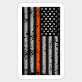 Halloween Thin Orange Line Flag Skulls Sticker